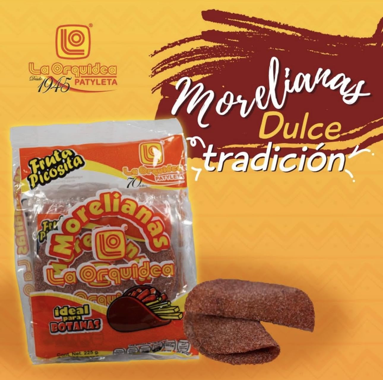 2 X La Orquídea Patyleta Tortilla Taco De Dulce Tamarindo Candy Snacks 30 Pcs