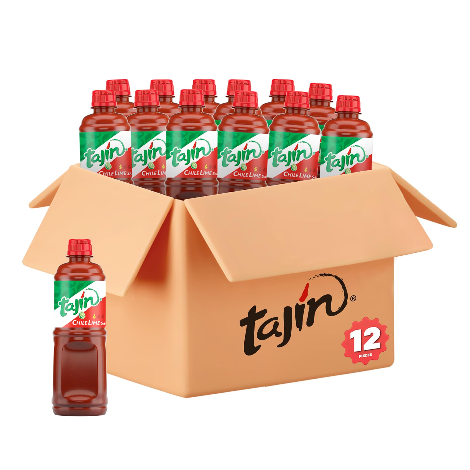 Tajin Chile Lime Sauce, Mild Mexican Chili Lime Sauce for Snacks, Vegetables, Wings, Tacos, Nachos, Fruit, and Drinks, Zesty Flavor Enhancer, 15.38 oz (Pack of 1)