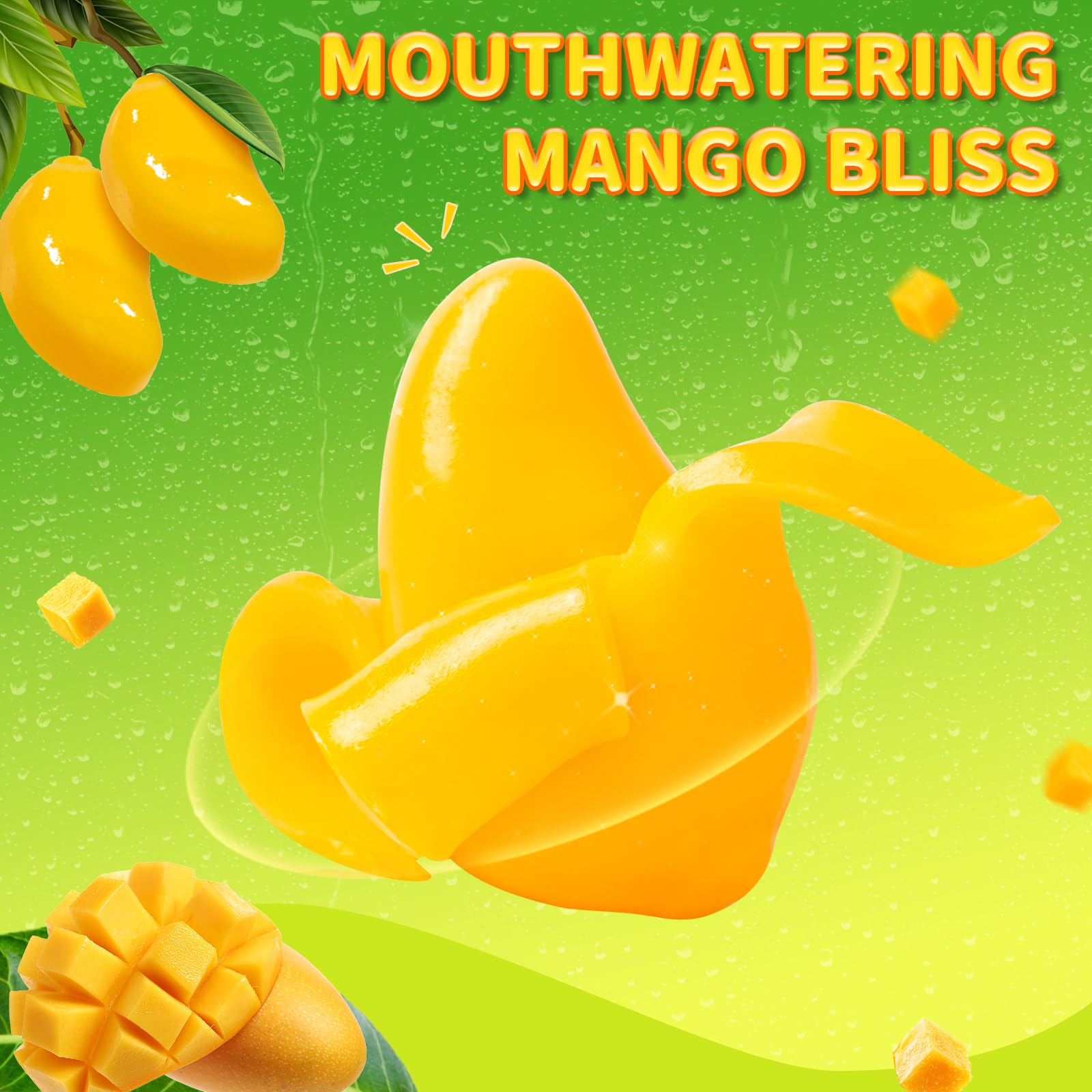 AMOS Peelerz Chili Mango Peelable Gummy Candy, Spicy Sweet Mango Flavor, Real Fruit Juice Infused, 8.47 OZ (240g)