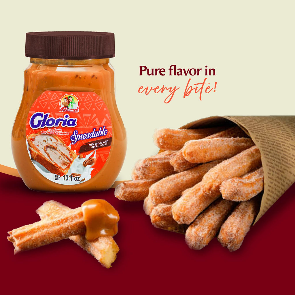 Gloria Spreadable Dulce de Leche Milk Candy with Nuts – Arequipe, Caramel Sauce Cajeta Mexicana- , Mexican Candy | Perfect for Pancakes, Waffles, Bread, and Desserts | Spreadable Snack (13.1 Oz 1 Pack)