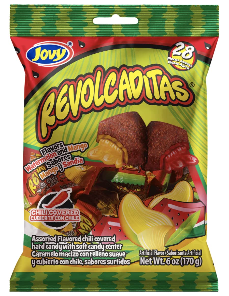 Jovy Revolcaditas Chili Watermelon Candy - Irresistible Sweet Heat in Every Bite! (6oz)