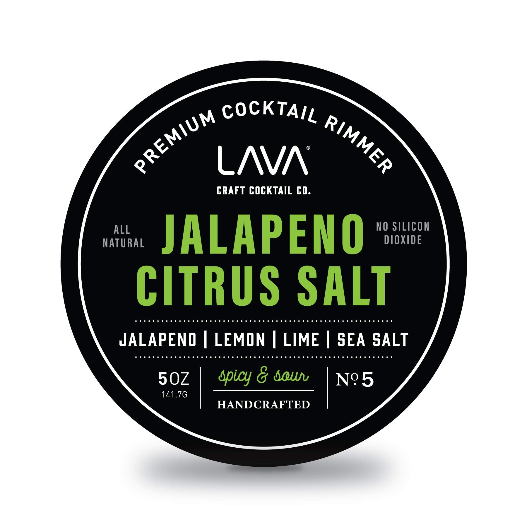 LAVA Premium Chile Lime Clásico Cocktail Rimmer 5oz, All Natural Bloody Mary Rimmer, Michelada Rimmer, Margarita Rimmer Salt, No Silicon Dioxide, with Screw-On Lid