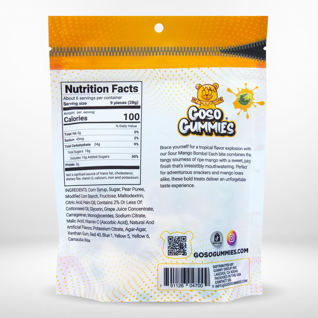 Goso Gummies Spicy Chamoy Gusher Bombs – 6oz Resealable Bag – Tangy Chamoy Filled Gusher Candy