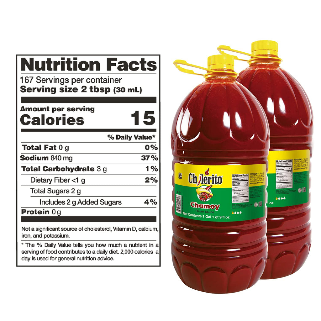 2 Pack EL CHILERITO Sauce Flavor Chamoy 5L/ 166.5 Fl. Oz - Mexican Foods - Excellent For Garnishing Fruits And Snacks - Mexican Flavor - To Share With Friends And Family - Kosher - Natural Ingredients - Chili - Chamoy