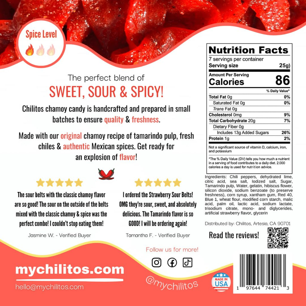 Chilitos Sweet, Sour & Spicy Chamoy Candy - Mexican Gummy Candy & Chamoy Gushers for All Ages, Authentic Dulces Mexicanos Enchilados as Seen on TikTok! (8 oz Jar, Gusher Balls Jar)