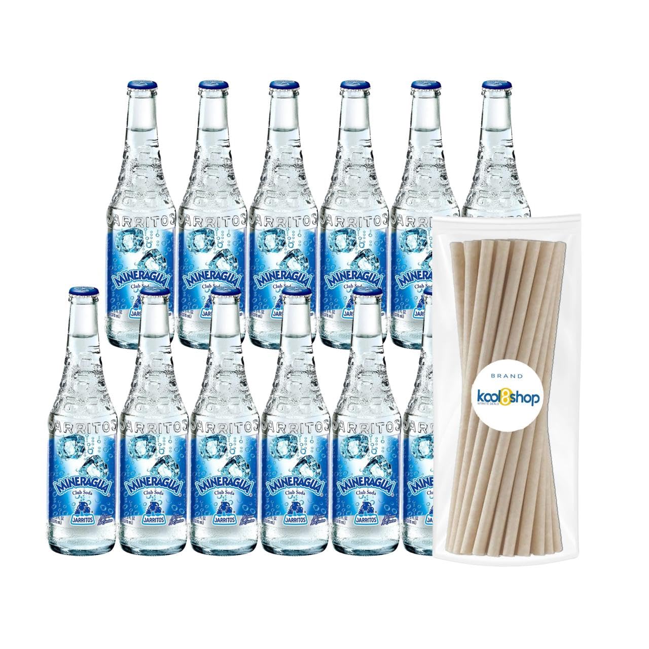 Jarritos Variety Pack Mexican Soft Soda Drink 12 fl oz Glass Bottles 12 Pack + 15 Sugarcane Disposable Straws by KOOL8SHOP Infinite Deals