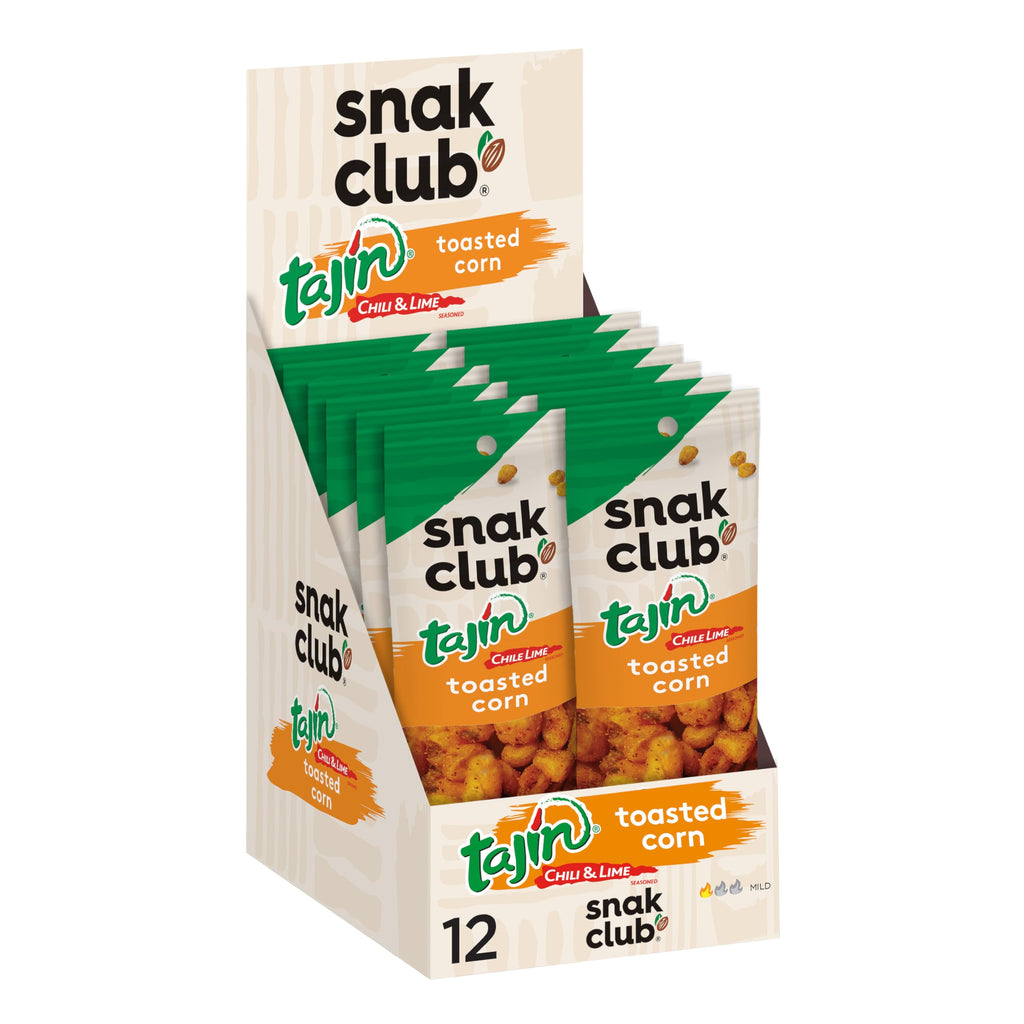 Snak Club Tajin Gummy Candy Fruit Rings, Gummies with Chili and Lime Seasoning, Mild Spice, Gluten-Free and Vegan Snacks, Assorted Variety, Mango, Pineapple, Peach, Watermelon, Snack Size 12 Pack
