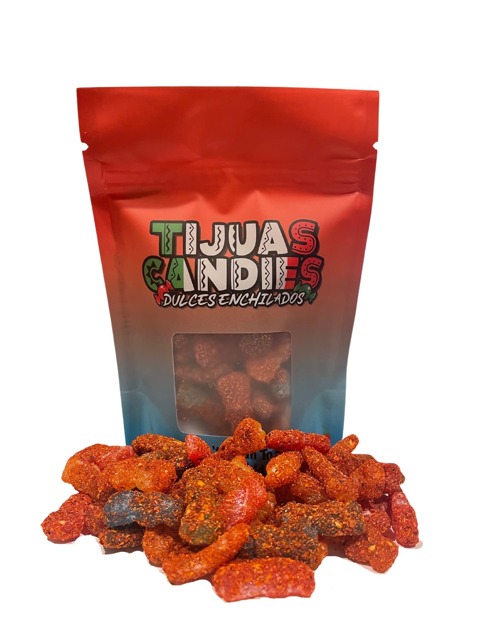 Tijuas Spicy Chamoy Gusherz Fruit Candies | Sweet, Sour & Spicy, Chamoy Coated, Mexican-Style Dulces Enchilados