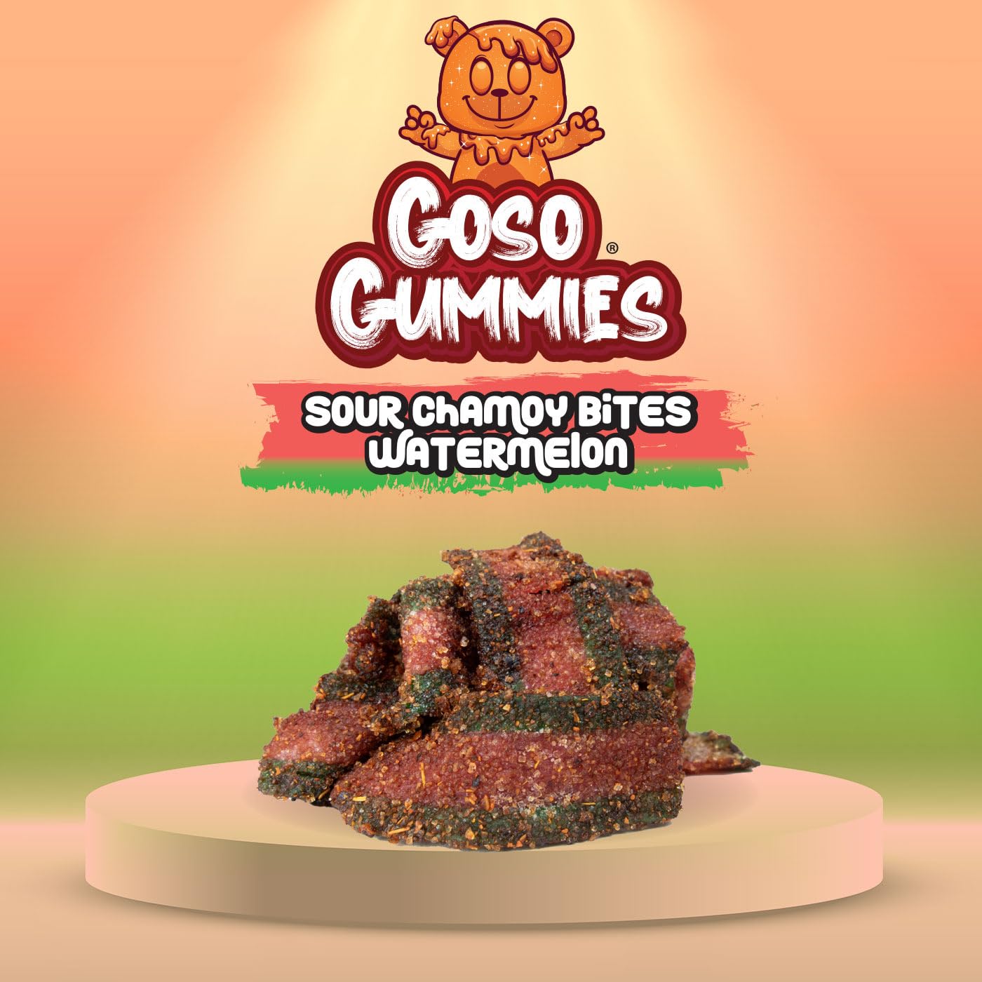 Goso Gummies Sour Watermelon Chamoy Strips – 4oz Bag | Tangy Candy With Real Chamoy Flavor | Sour, Spicy, Sweet | TikTok Viral Candy | Premium Gummy Belt Snacks | Resealable Bag