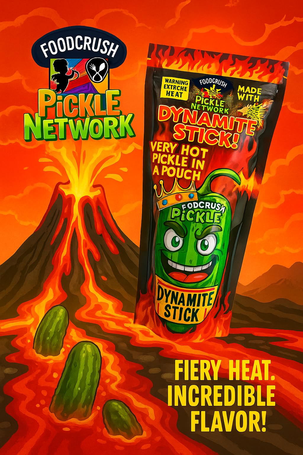 Food Crush Chamoy Pickles In A Pouch (Pack of 3) Used in the Chamoy Pickle Kit by Tiktok trend items