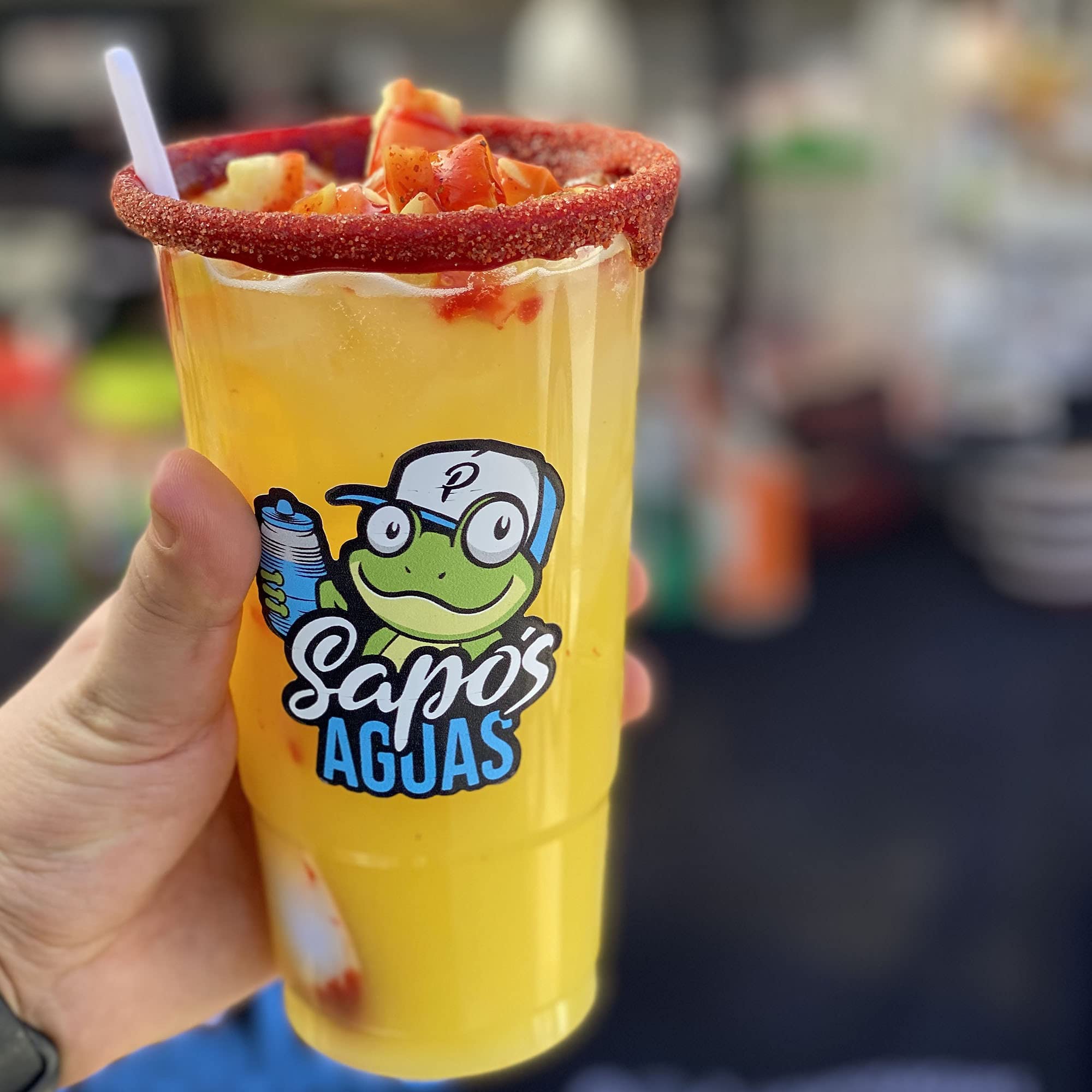 Sapo's Miches Chamoy Rim Dip - Tamarind Candy Sauce for Drinks, Micheladas & Cocktails, 8 oz (Pineapple)