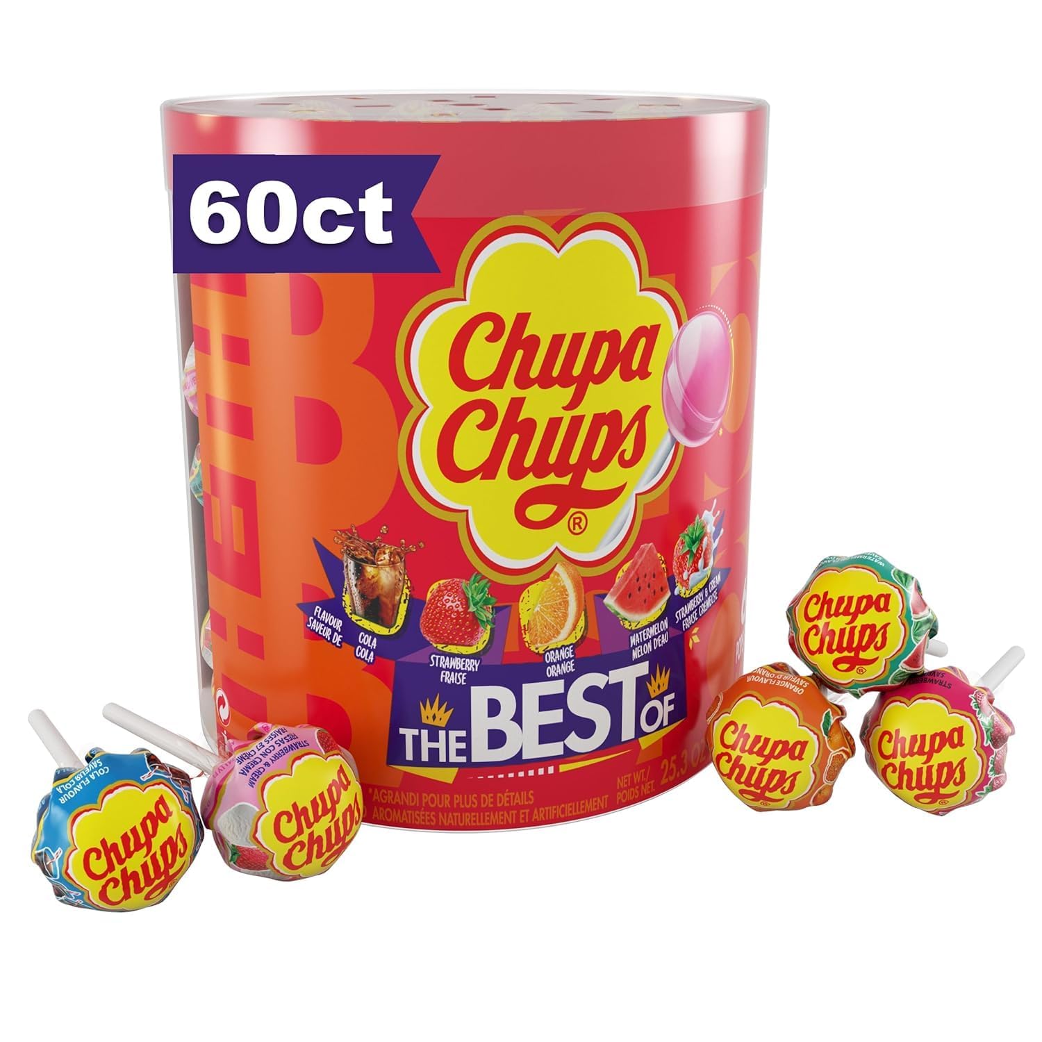 Chupa Chups Mini Lollipop Assortment, Five Flavors, Easter Candy Bulk, Easter Basket Essentials Stuffers for Kids and Adults, Individually Wrapped, 50.8 Ounce Bag (240 Suckers)