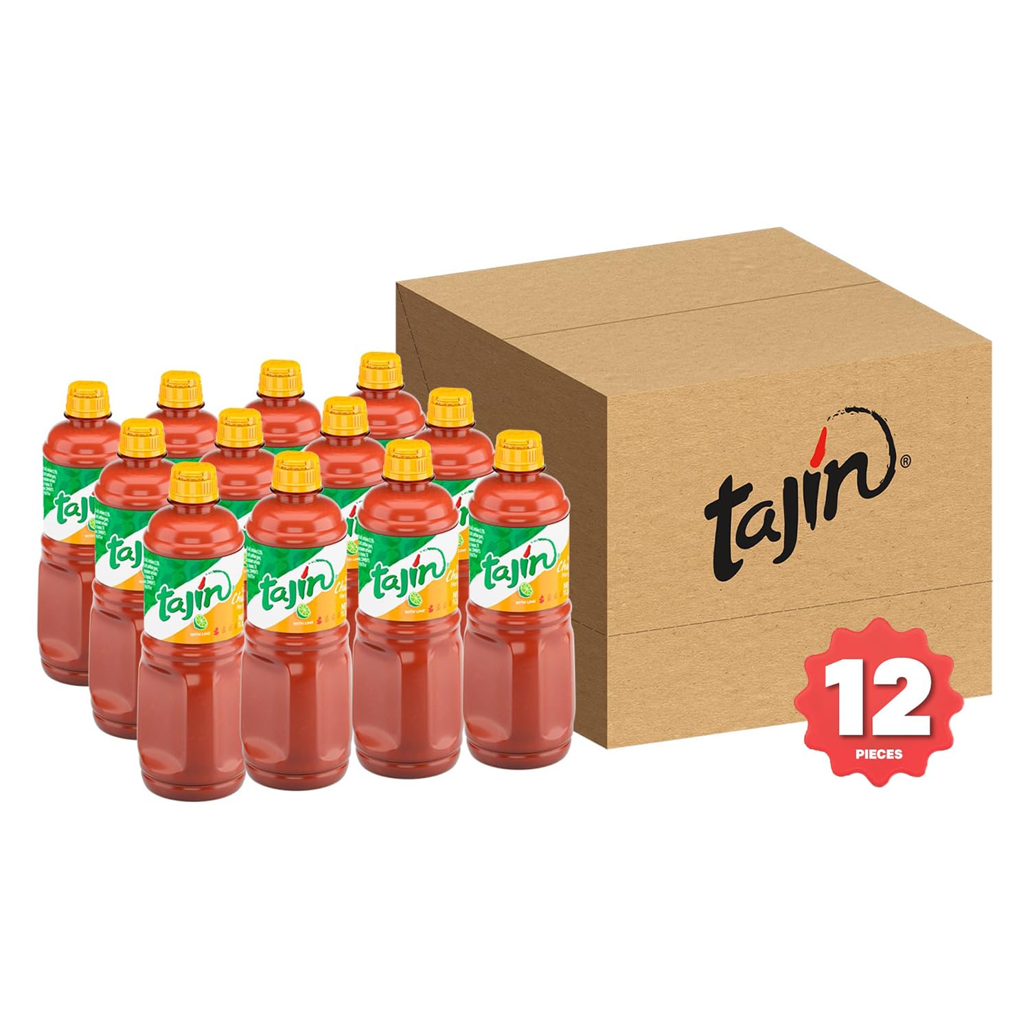 Tajin Fruity Chamoy Sauce, Sweet & Tangy Chamoy for Fruit, Candy, Snacks, Mangonadas & Drinks, 15.38 oz Each (12 Pack)