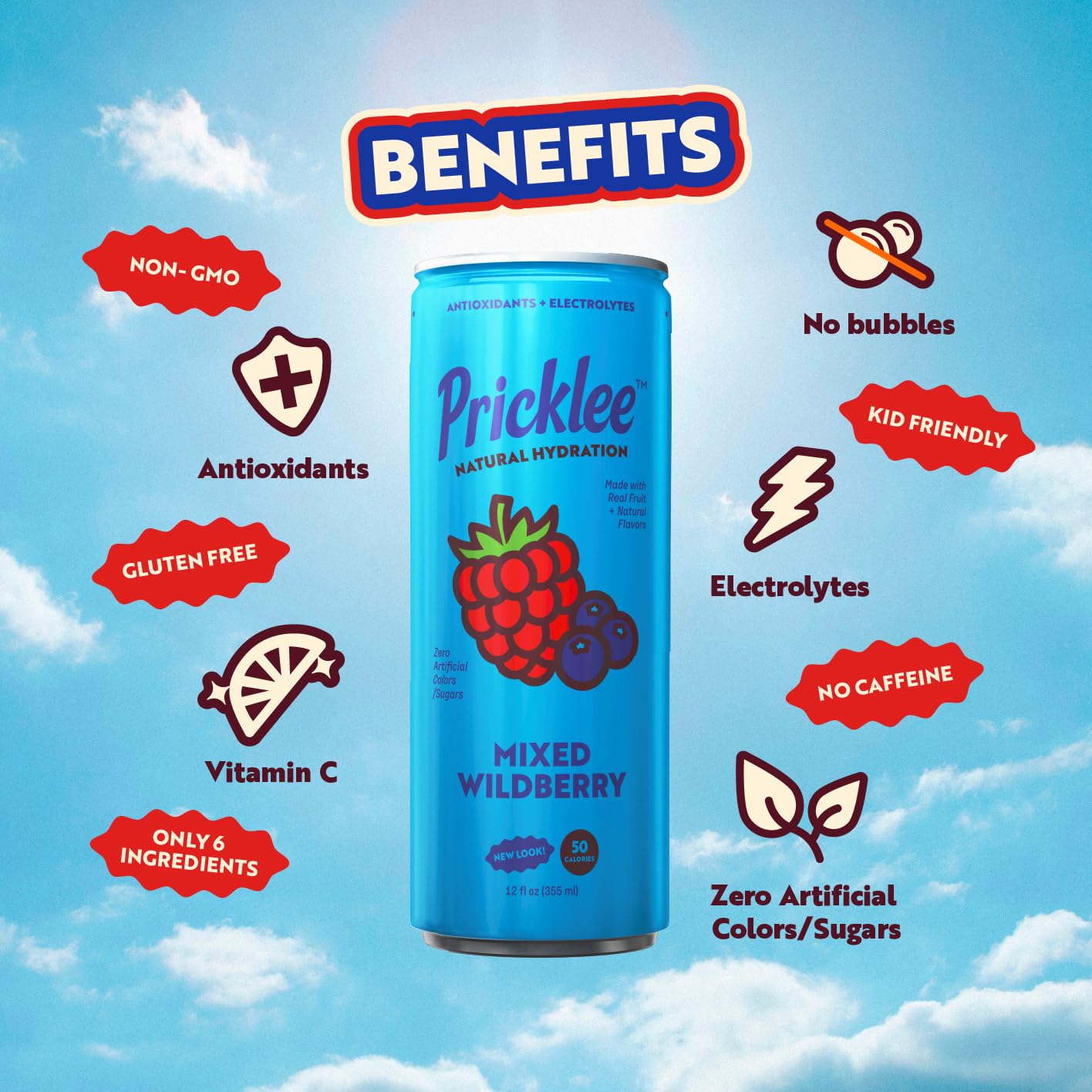 Pricklee Natural Hydration Drink – Prickly Pear, Wild Strawberry, Tropical Mango – Electrolytes + Antioxidants, Low Sugar, No Artificial Sweeteners – Non-Carbonated, Caffeine-Free – Cactus Water-Based (12 oz cans, 12 pack, 4 of each flavor)