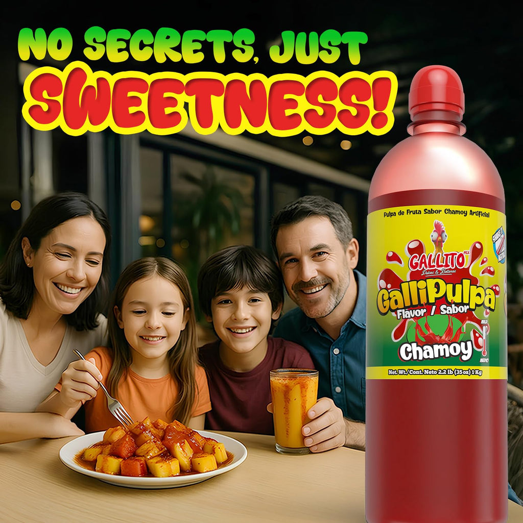 Gallito Mex Pulpa de Tamarindoy Chamoy | Tamarindo and chamoy sauce | Mexican fruit sauce | Ready for Parties, Snacks, Piñatas & Sharing | 1-Pack