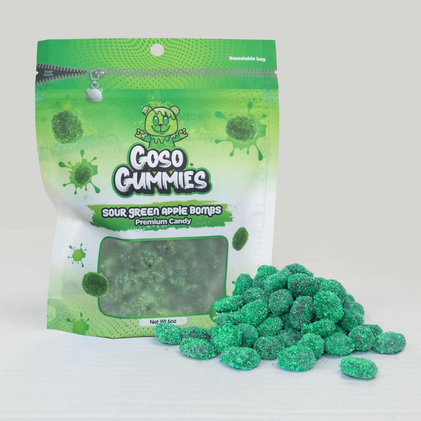 Goso Gummies Spicy Chamoy Gusher Bombs – 6oz Resealable Bag – Tangy Chamoy Filled Gusher Candy