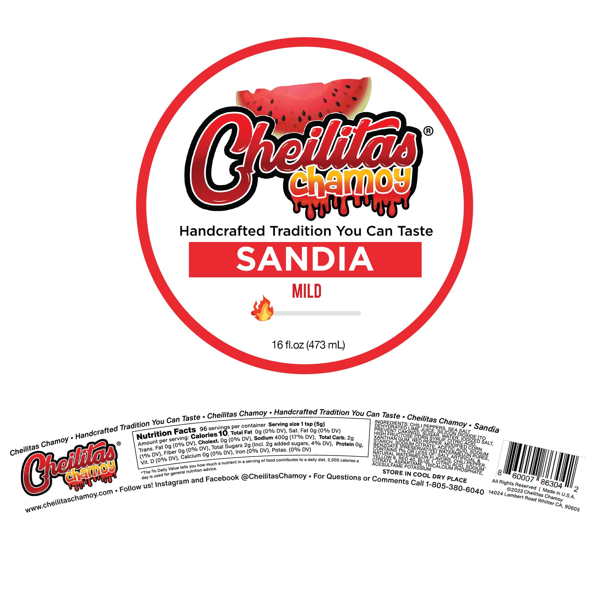 Cheilitas Chamoy Mexican Rim Candy Dip Paste 8 oz | Hand Crafted for Drinks, Cocktails, Micheladas, Beer and More (Tamarind)