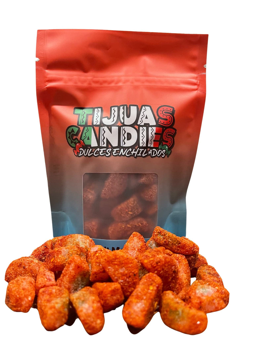 Tijuas Spicy Chamoy Gusherz Fruit Candies | Sweet, Sour & Spicy, Chamoy Coated, Mexican-Style Dulces Enchilados