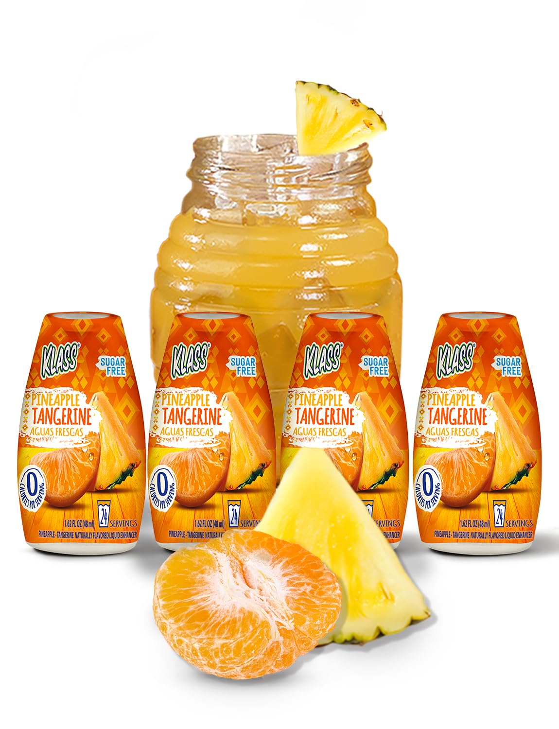 Klass Aguas Frescas | Liquid Water Enhancer | Cucumber-Limeade | Naturally Flavored | Sugar Free | Zero Calories Per Serving | Keto | 4 Bottles, Makes 96 Drinks