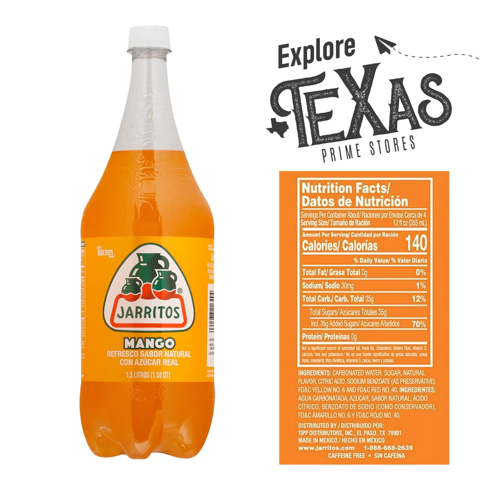 Jarritos 5-Pack of Lime Mexican Soft Drink Plastic Bottle 50.7 fl oz (1.5 lt) Made with 100% Natural Sugar