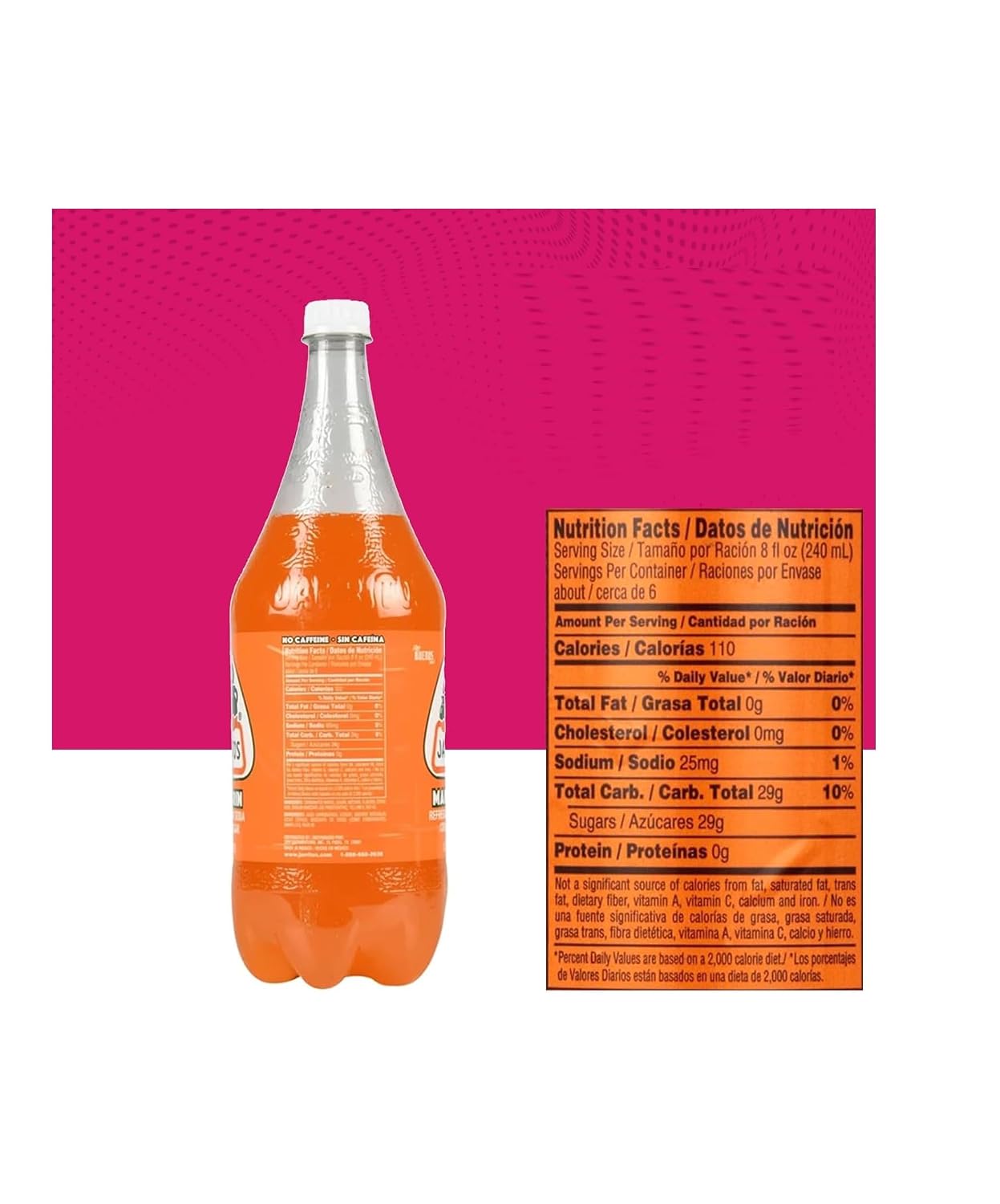 Generic Jarritos Mandarin Drink plastic Bottle 1.5 L (Pack of 4)