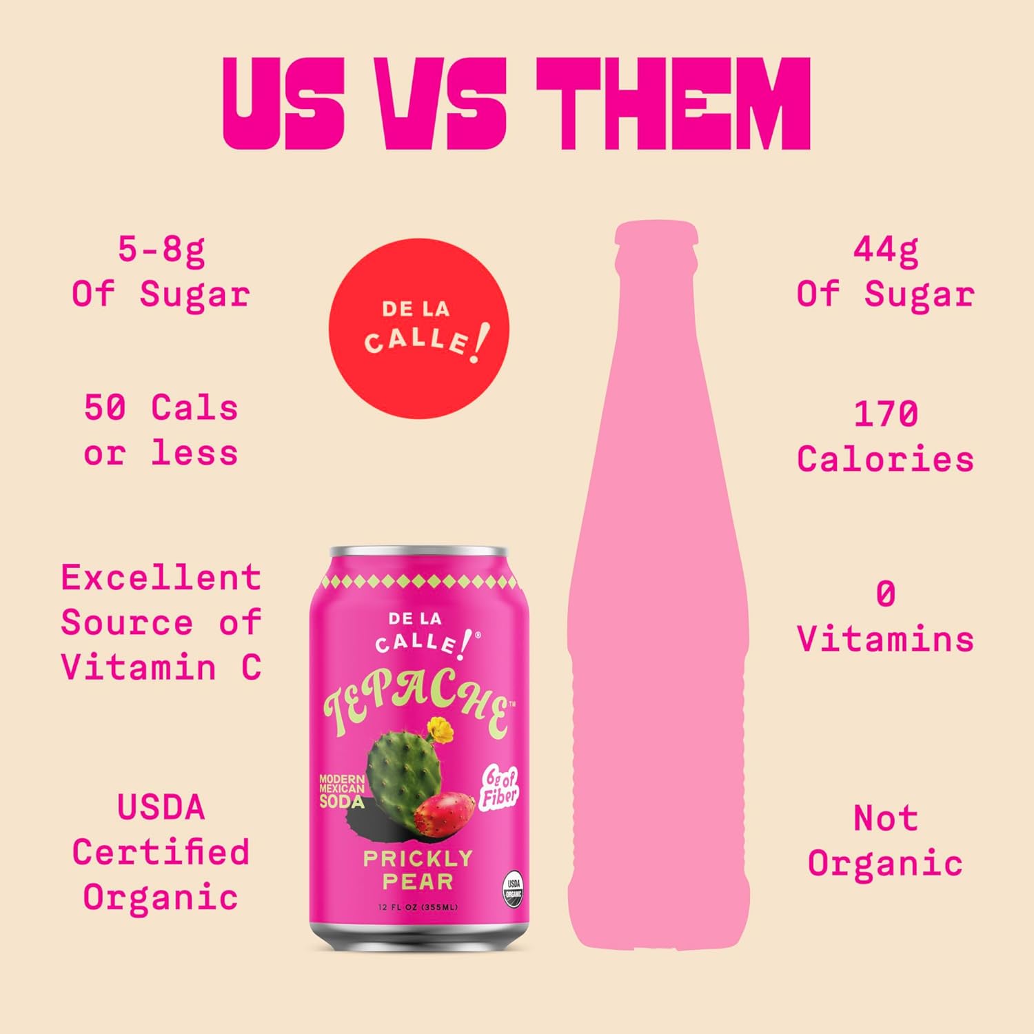 De La Calle, Tepache Cactus Prickly Pear Organic, 12 Fl Oz