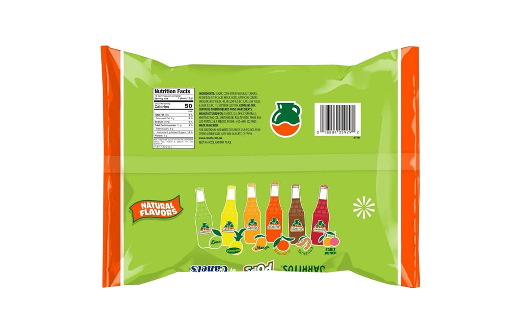 Jarritos Hard Candy Pops, Suckers, Lollipops - Lime, Fruit Punch, Pineapple, Tamarind, Mandarin & Mango (2 Pack)