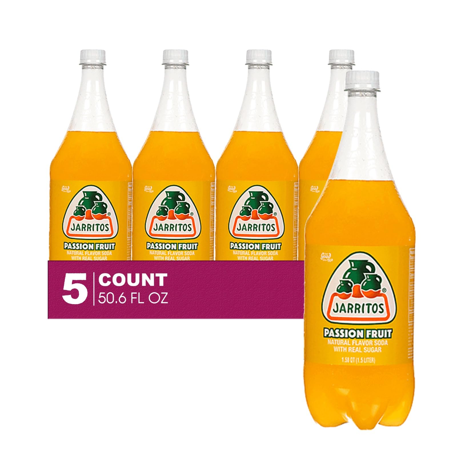 Sidral Mundet 5-Pack of Mexican Soft Drink Plastic Bottle 50.7 fl oz (1.5 lt) Made with 100% Natural Sugar