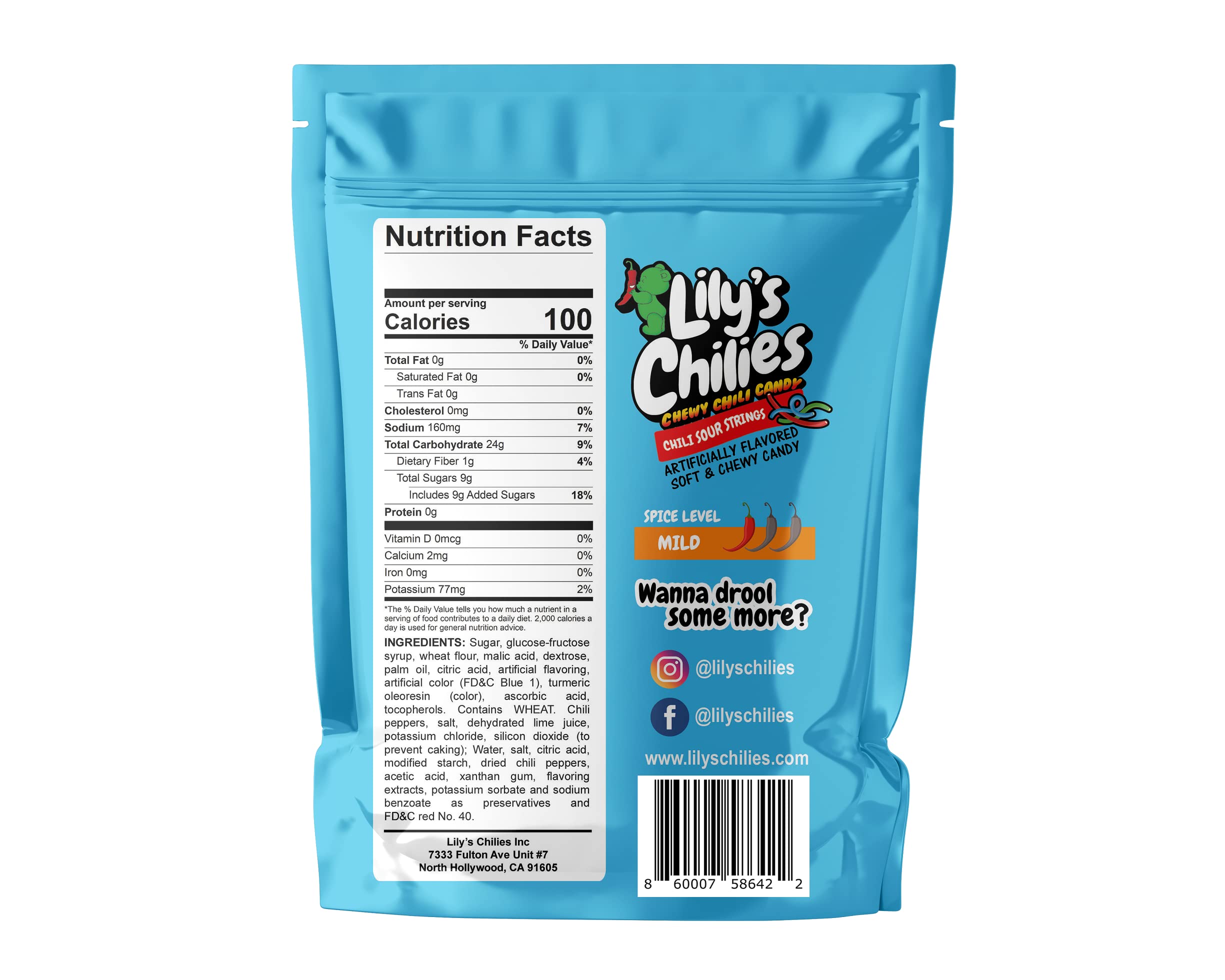 Lilys Chilies, Sour and Chili Chewy Candy (Chili Strawberry Belts)