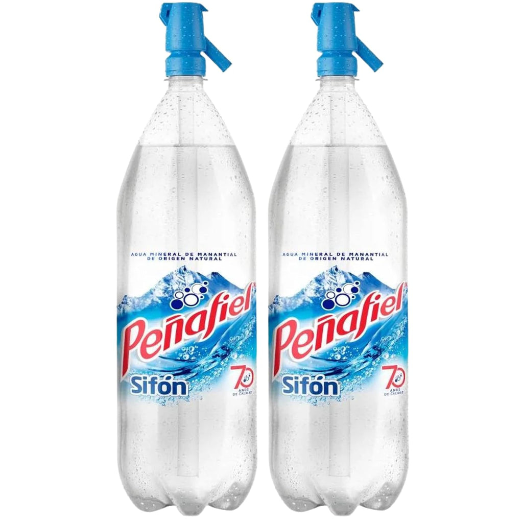 Peñafiel Sifón Sparkling Mineral Water 1.75L (59.17 fl oz) 2 Pack – Agua Mineral Natural con Gas Dispensador, Carbonated Water Soda Style Bottle, Refrescante Bebida Mexicana
