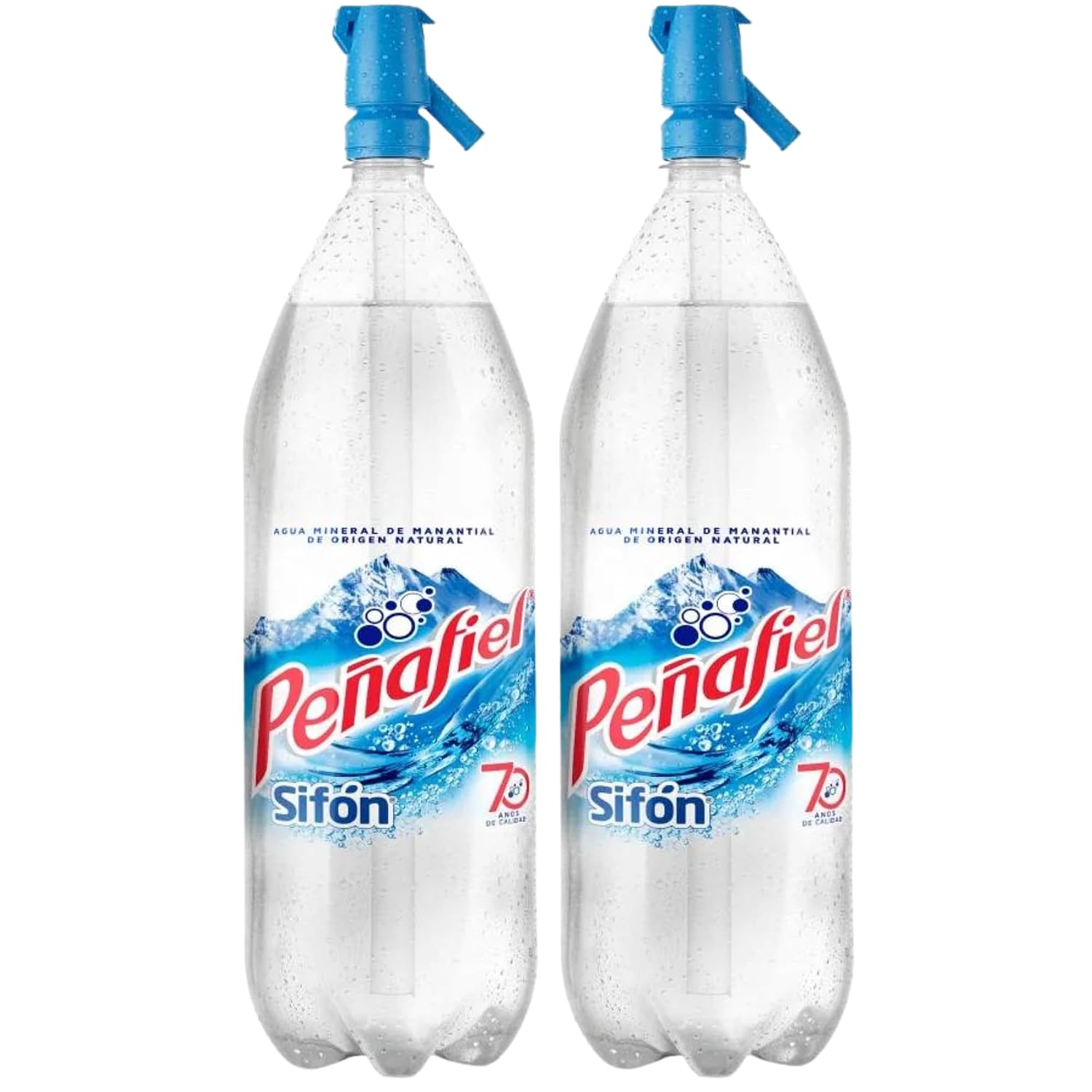 Peñafiel Sifón Sparkling Mineral Water 1.75L (59.17 fl oz) 2 Pack – Agua Mineral Natural con Gas Dispensador, Carbonated Water Soda Style Bottle, Refrescante Bebida Mexicana