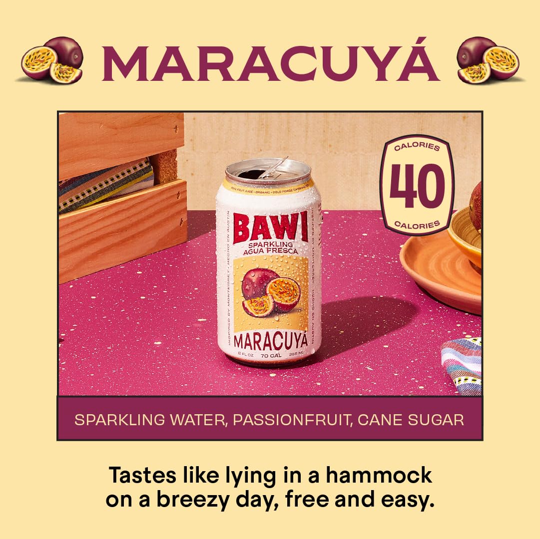 Bawi La Guayaba Sparkling Agua Fresca, Pink Guava with hints of Orange and Hibiscus, 12 Pack, 480 ml