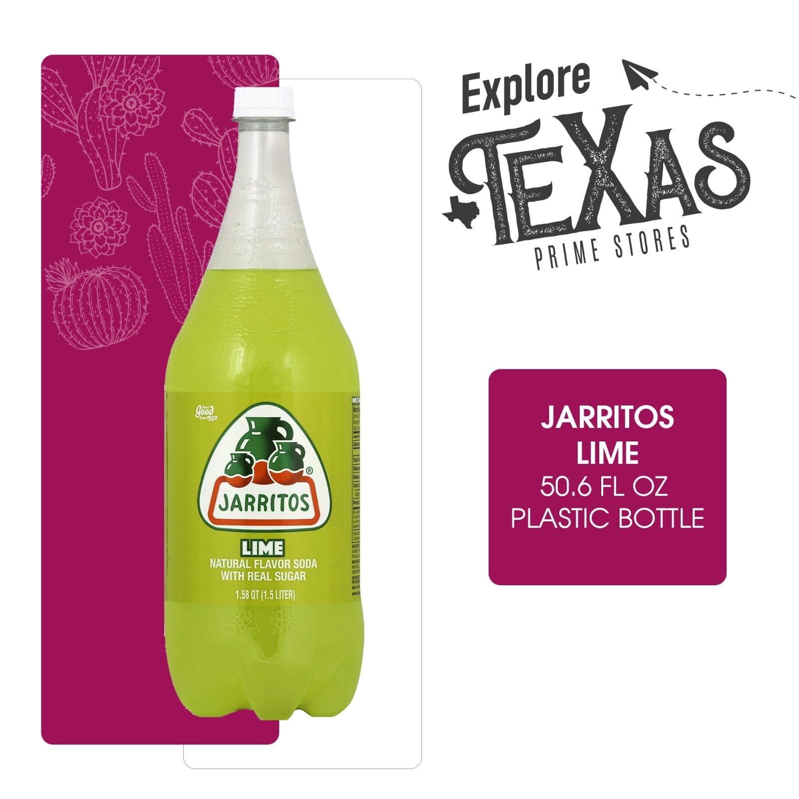 Jarritos 5-Pack of Lime Mexican Soft Drink Plastic Bottle 50.7 fl oz (1.5 lt) Made with 100% Natural Sugar