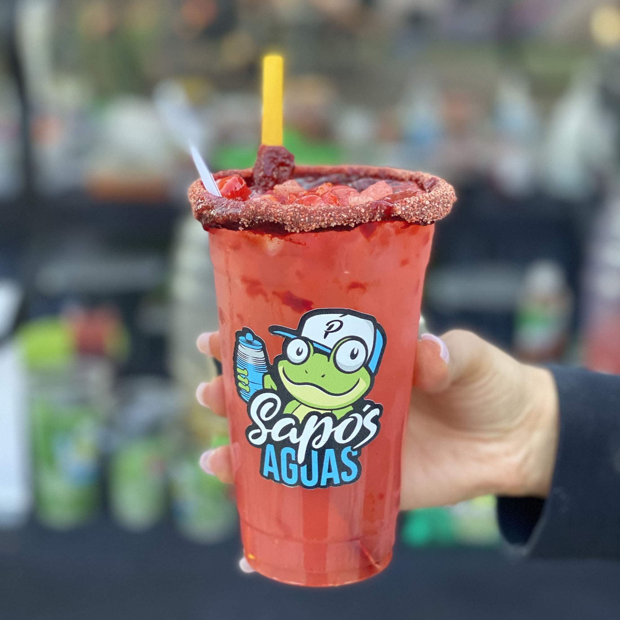 Sapo's Miches Chamoy Rim Dip - Tamarind Candy Sauce for Drinks, Micheladas & Cocktails, 8 oz (Pineapple)