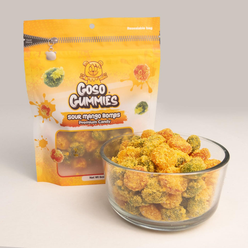 Goso Gummies Spicy Chamoy Gusher Bombs – 6oz Resealable Bag – Tangy Chamoy Filled Gusher Candy