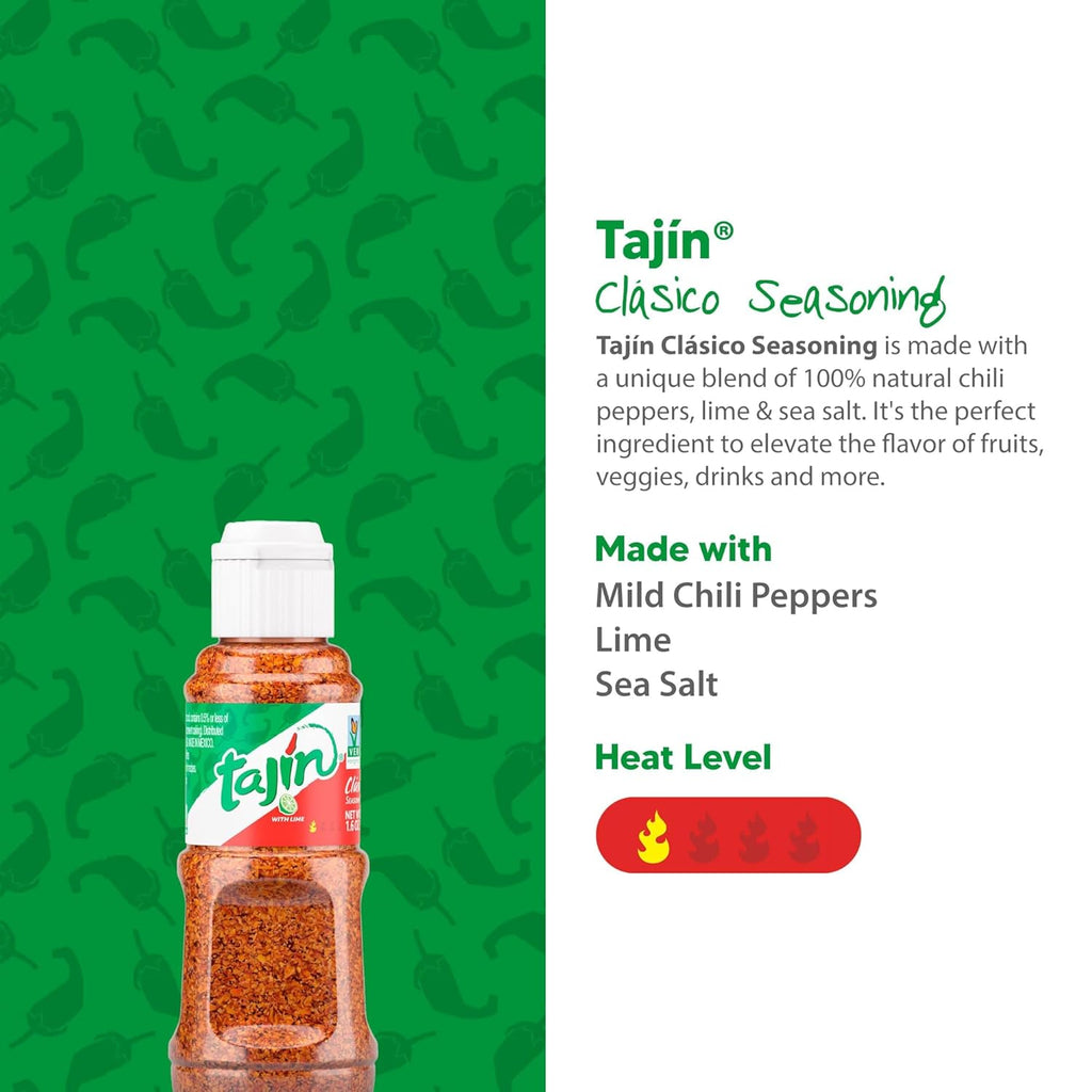 Tajín Clásico Seasoning,Mini Tajín Mexican Seasoning 1.6 oz,(Pack of 2)