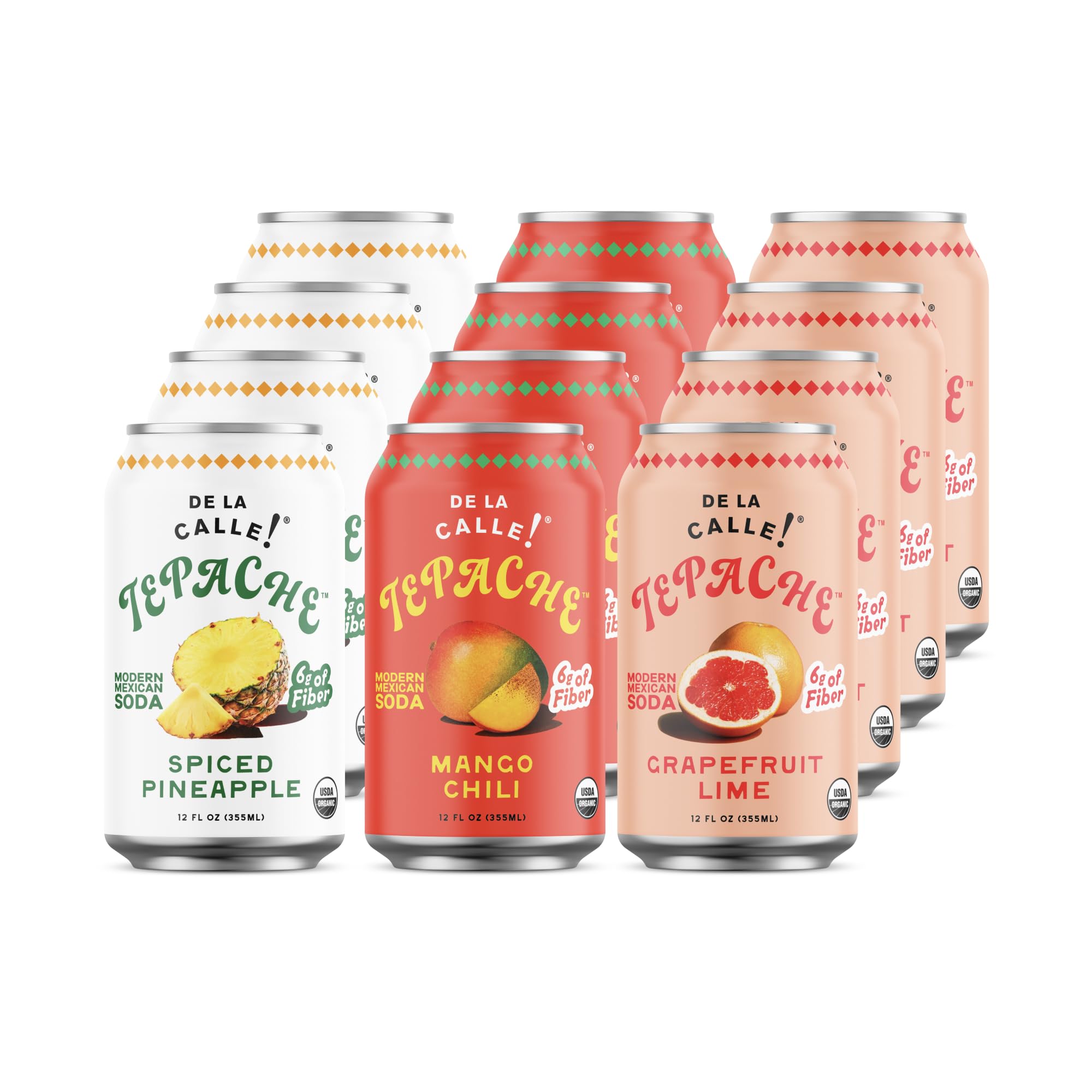 De La Calle Tepache - Mixta Variety Pack - Modern Mexican Soda - Craft Fermented Pineapple Sparkling Beverage - Certified Organic, Non-Alcoholic, Healthy Soda, Low Sugar, Low Calorie, Non-GMO