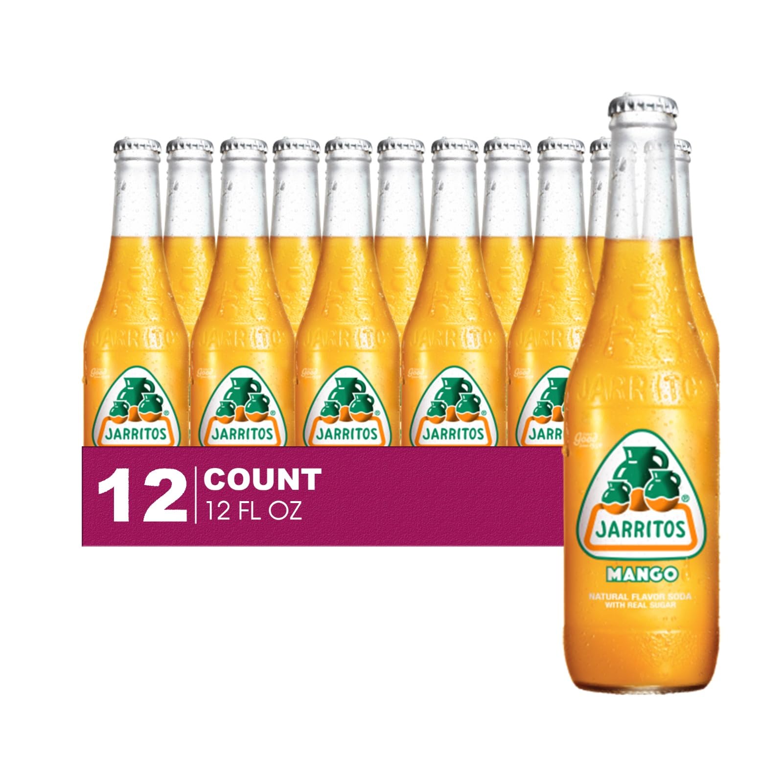 Jarritos 12-Pack of Pineapple Mexican Soft Drink Glass Bottle 12 fl oz Made with 100% Natural Sugar