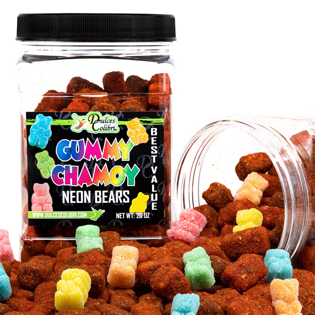 Dry Chamoy Coated Mango Gummies | 9oz Jar | PREMIUM | Mess Free | Authentic Bold Mexican Flavors | Artisan Made, Fresh & Delicious|