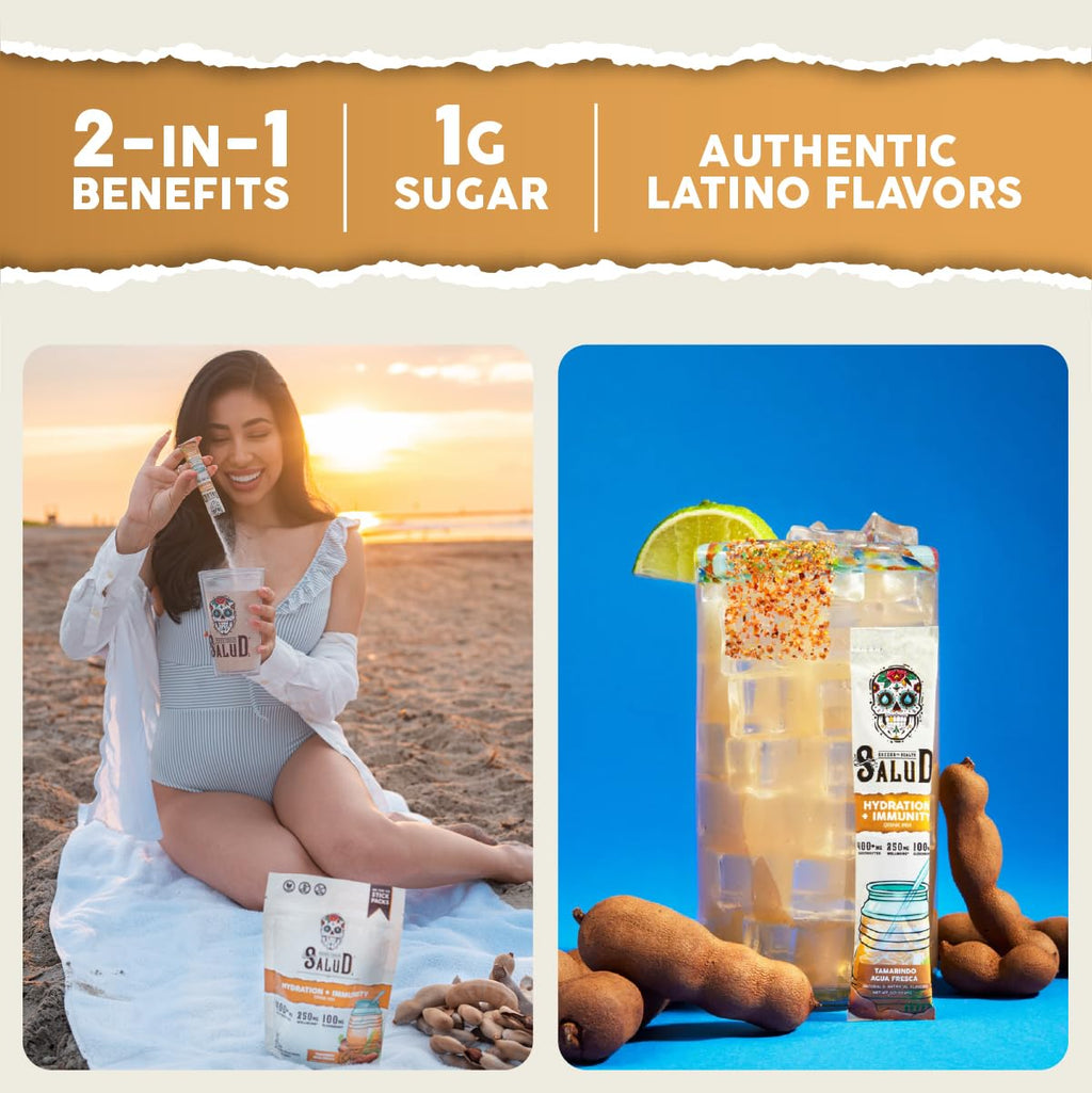 Salud x Jarritos 2-in-1 Hydration Packets + Immunity Electrolytes Powder, Guava - Agua Fresca Drink Mix, Elderberry, Dairy & Soy Free, Non-GMO, Gluten Free, Vegan, 1g Sugar (15 Servings)