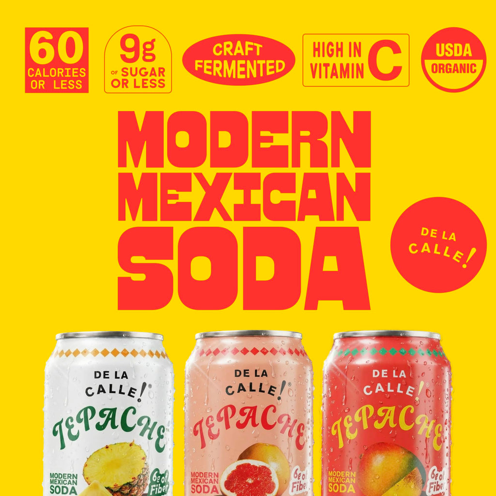 De La Calle Tepache - Mixta Variety Pack - Modern Mexican Soda - Craft Fermented Pineapple Sparkling Beverage - Certified Organic, Non-Alcoholic, Healthy Soda, Low Sugar, Low Calorie, Non-GMO
