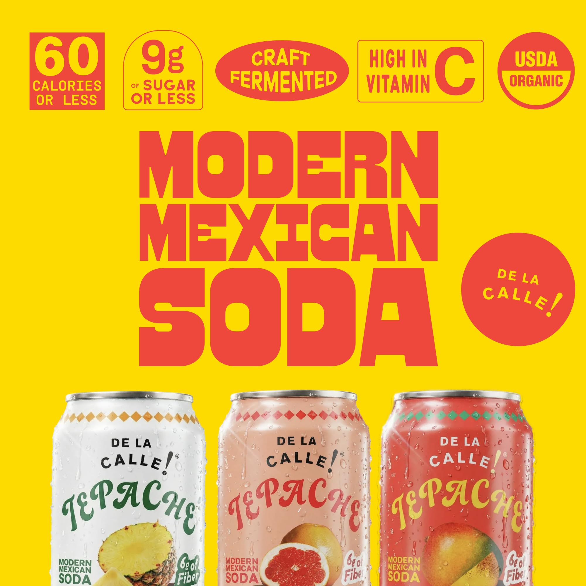 De La Calle Tepache - Mixta Variety Pack - Modern Mexican Soda - Craft Fermented Pineapple Sparkling Beverage - Certified Organic, Non-Alcoholic, Healthy Soda, Low Sugar, Low Calorie, Non-GMO