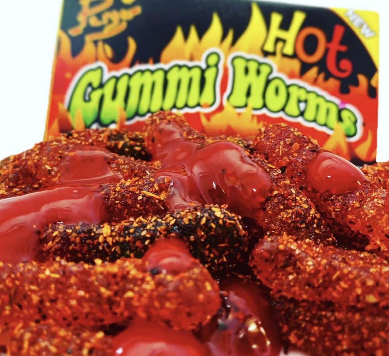 bloody gummy worms mexican dulces enchilados w/chamoy dip 11oz