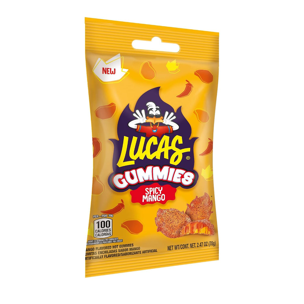 Lucas Spicy Gummies Mango Flavored 12 pack, 29.6OZ – Mango Spice perfect for Summer treats