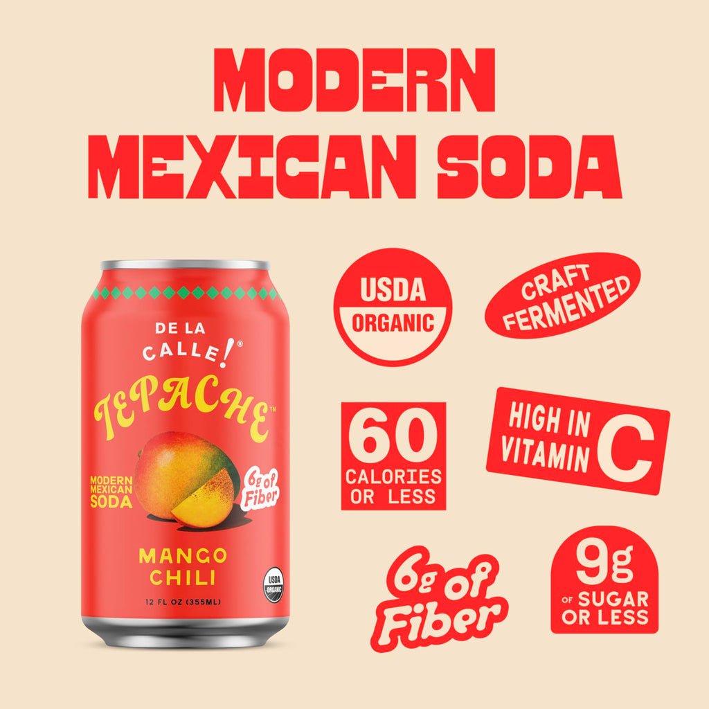 De La Calle Tepache - Mixta Variety Pack - Modern Mexican Soda - Craft Fermented Pineapple Sparkling Beverage - Certified Organic, Non-Alcoholic, Healthy Soda, Low Sugar, Low Calorie, Non-GMO