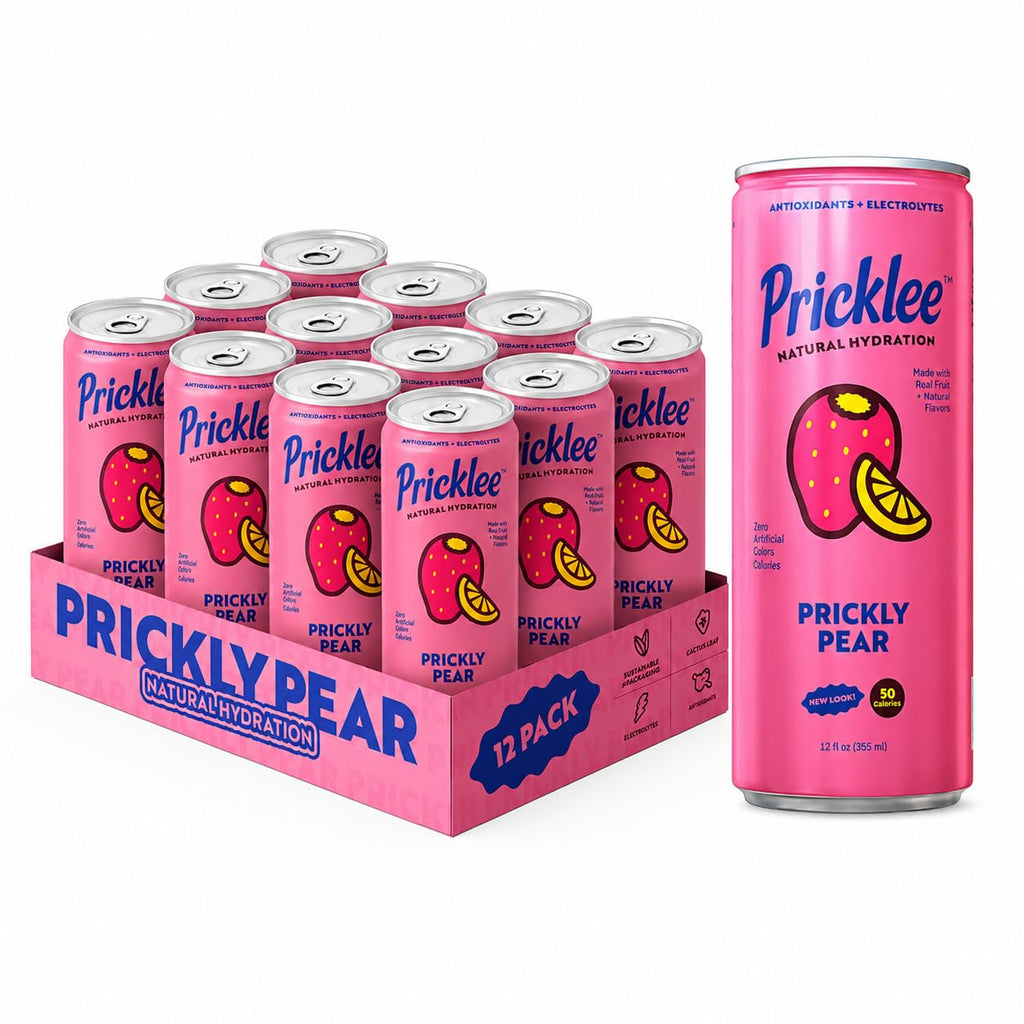 Pricklee Natural Hydration Drink – Prickly Pear, Wild Strawberry, Tropical Mango – Electrolytes + Antioxidants, Low Sugar, No Artificial Sweeteners – Non-Carbonated, Caffeine-Free – Cactus Water-Based (12 oz cans, 12 pack, 4 of each flavor)