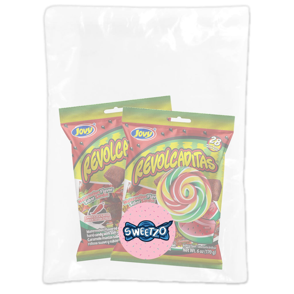 Sweetzo - Sweet and Spicy Hard Candies Covered in Chili Powder, Watermelon Flavored Individually Wrapped Mexican Candies for Sharing, Pinatas or Goody Bag Fillers, 6 ounce Bags, Pack of 2 (Watermelon)