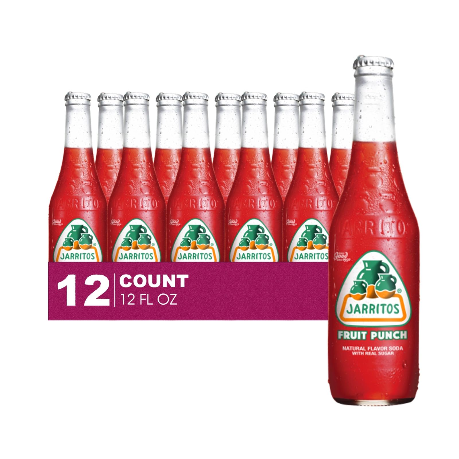 Jarritos 12-Pack of Pineapple Mexican Soft Drink Glass Bottle 12 fl oz Made with 100% Natural Sugar