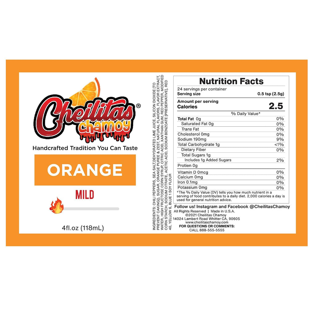 Cheilitas Chamoy All Natural Mexican Rim Candy Dip | Orange Mini Bottle | Hand Crafted for Drinks, Cocktails, Micheladas, Beer and More