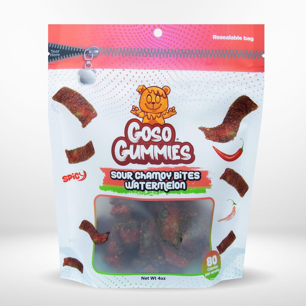 Goso Gummies Sour Watermelon Chamoy Strips – 4oz Bag | Tangy Candy With Real Chamoy Flavor | Sour, Spicy, Sweet | TikTok Viral Candy | Premium Gummy Belt Snacks | Resealable Bag